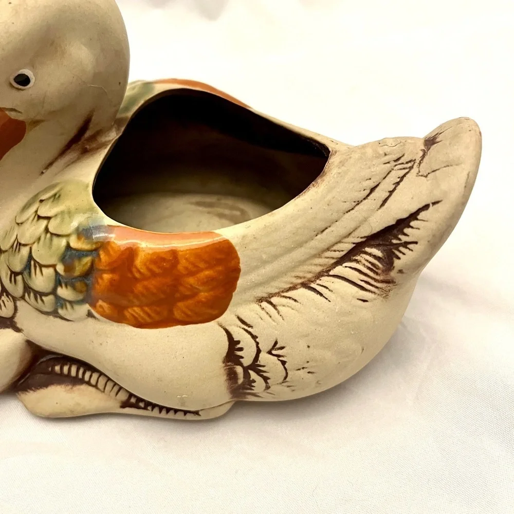 Vintage Ardco Bisque Mother Duck & Baby Planter Vintage EUC, Taiwan